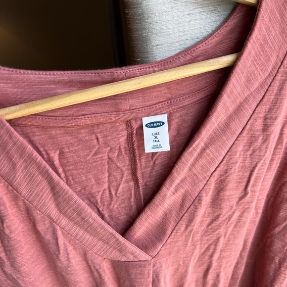 Old Navy Tunic Style Tee XL Tall, EUC, slub knit, dusty rose - Picture 2 of 4